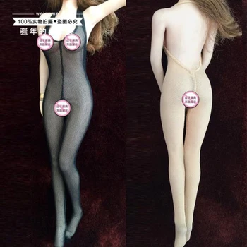 

1/6 Scale Sexy Female Figure Clothes Accessory Perspective Open Bust Open Hole Jumpsuit Clothes Moldel for 12'' Action Figure