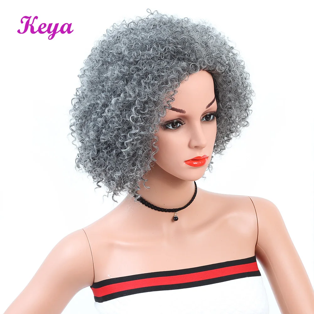 

Short Afro Kinky Curly Wig For Black Women Bob Wig High Temperature Fiber Synthetic Braiding Women Wigs