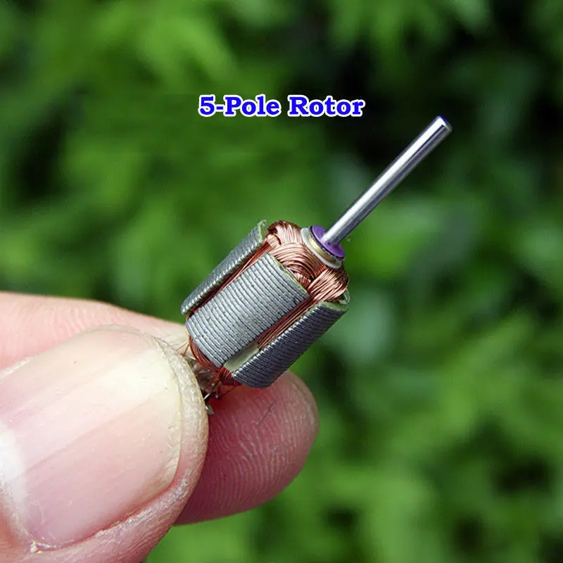 2PCS DC 6V 7.4V 12V High Speed Dual Shaft 5-Pole Rotor Mini Motor DIY Slot Car