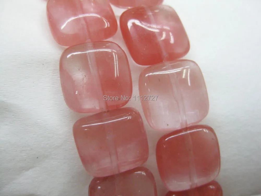 

Blingbling 14mm Square Watermelon Pink Quartz MY031 28pcs Beads Jewelry Making Natural Stone Hand Made Ornaments Wholesale Price