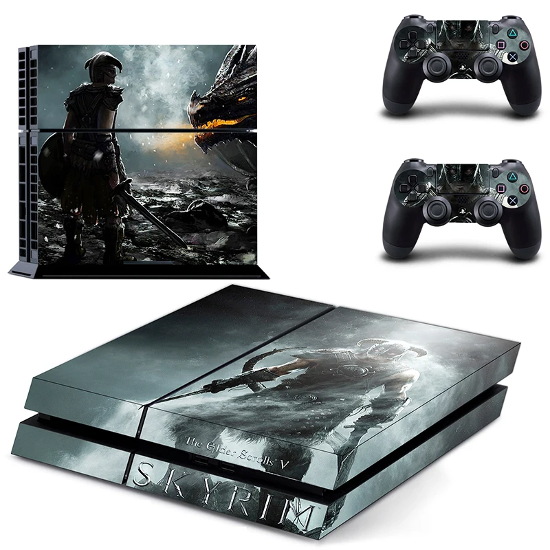 The Elder Scrolls V Skyrim Play Station наклейка для ps4 наклейки для sony наклейка для ps4 наклейки консоли и 2 контроллера Скины ps4 винил