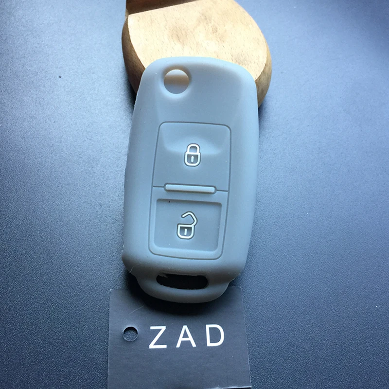 ZAD 2 кнопки floding key силиконовый резиновый чехол для ключей автомобиля чехол для vw seat ibiza leon toledo все включено автомобильные аксессуары