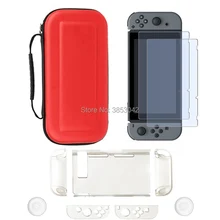 8 в 1 Аксессуары для консольный переключатель Nintendo Joy Con Grips жесткие чехлы для крышки корпуса и закаленного стекла Защитная пленка для экрана