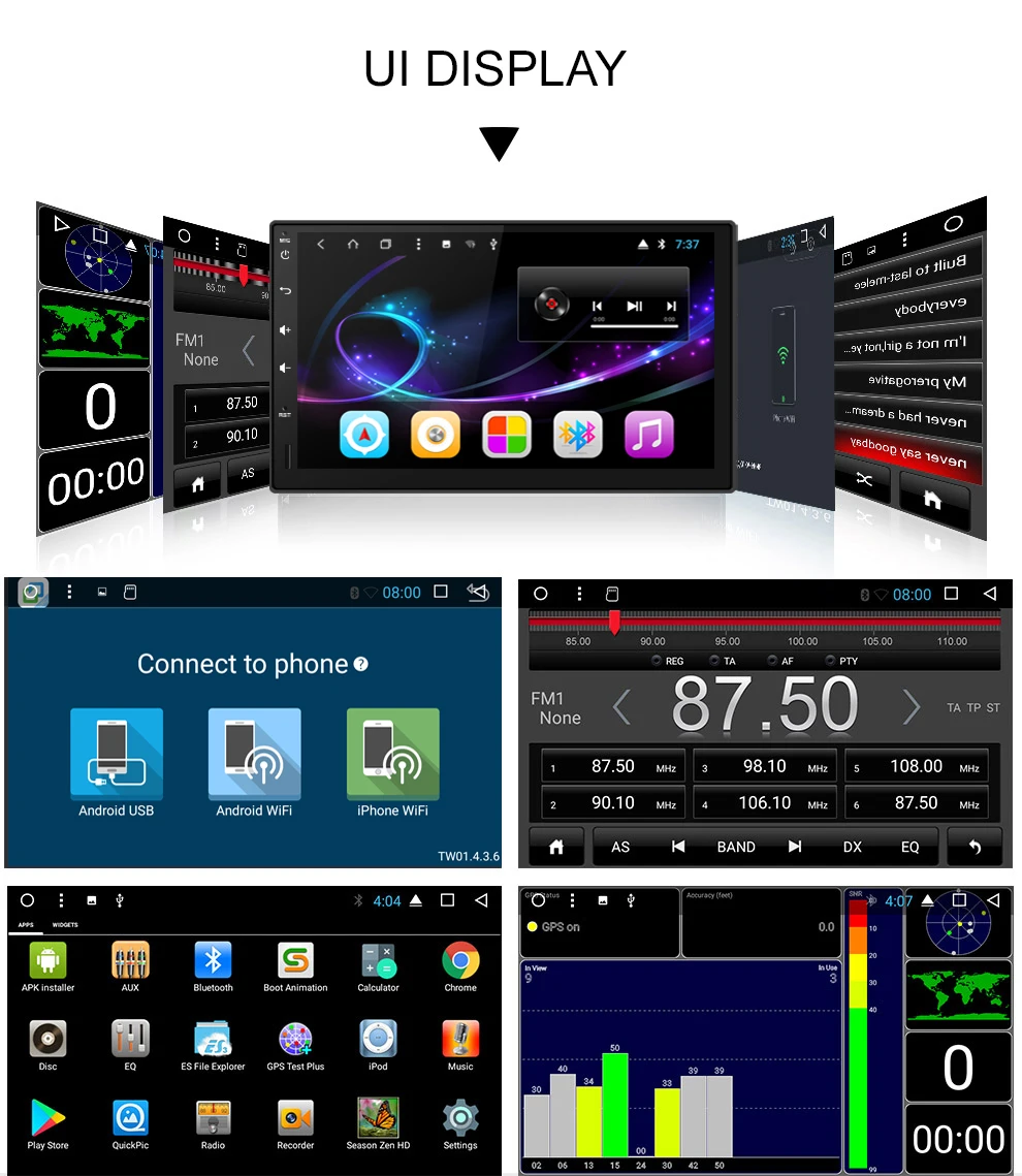 Best Navivox Android7.1/8.1 Universal GPS Navigation Radio Stereo Audio Player for nissan ,for hyundai   RDS/SWC/BT/Wifi (no dvd) 20