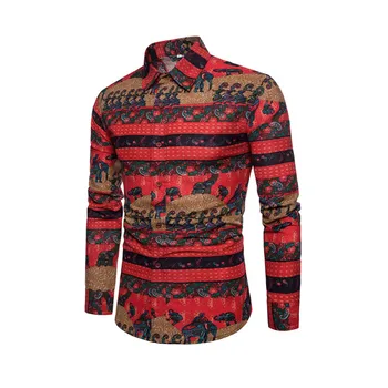

Men Summer Shirt Long Sleeve Casual Slim Fit Dress Hawaiian Shirt Camisa Masculina Male Luxury Floral Palace Baroque Crown Shirt