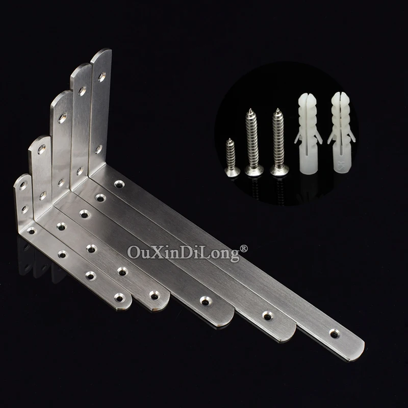 

Brand New 4PCS Stainless Steel Multifuction Triangle Corner Braces Cupboard Cabinet Shelf Support Brackets Furniture Connectors