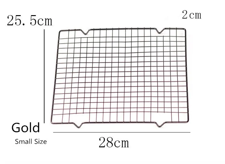 Антипригарная охлаждающая подставка из нержавеющей стали охлаждающая решетка противень для выпечки печенья/пирога/хлеба/торта стойка для выпечки Новое поступление горячая распродажа - Цвет: Gold 28x25.5cm