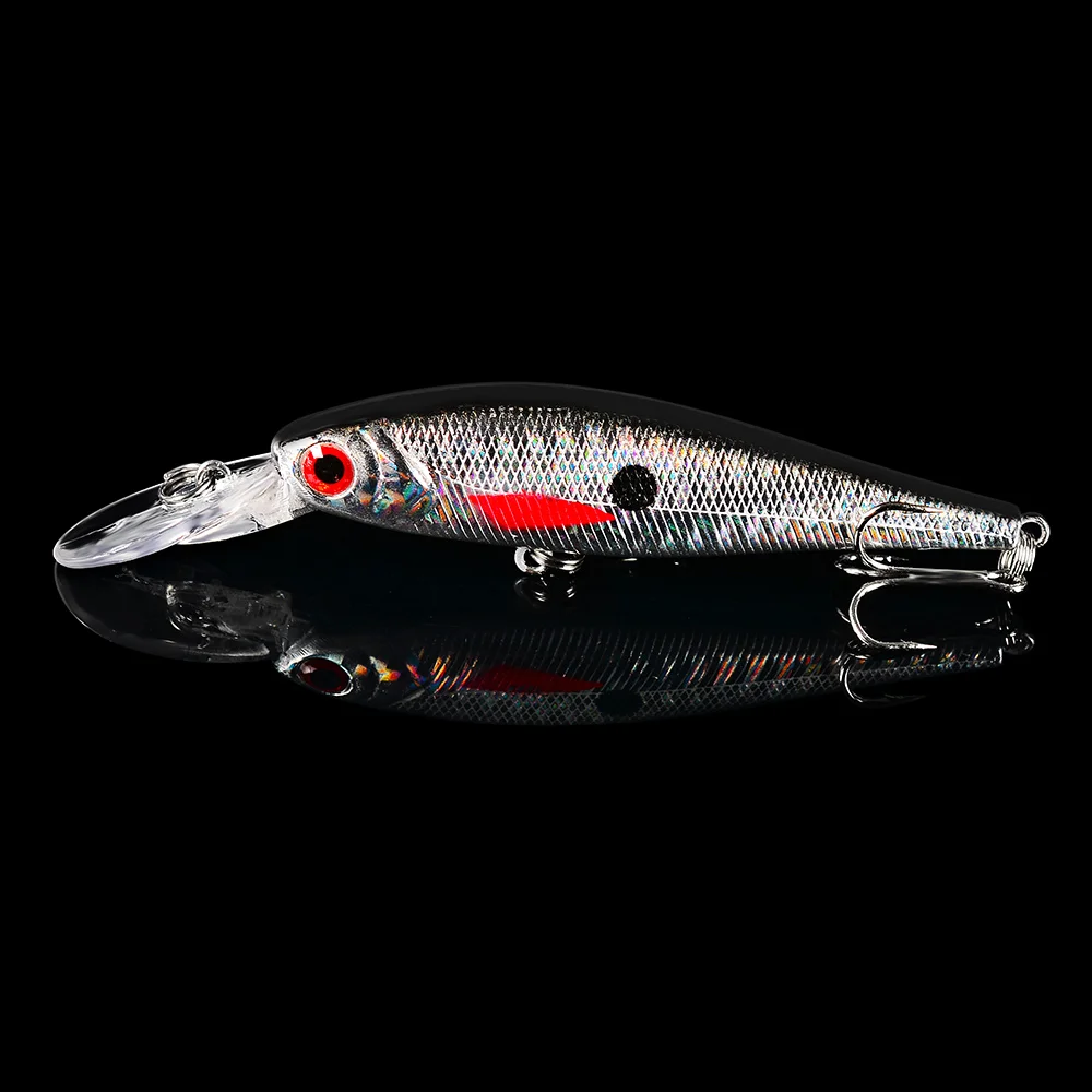 

1PCS/lot 10.1 cm 9.4 g Fishing Lure Wobblers Crankbait Minnow Hard Bait with 2 Fishing Hooks Fishing Tackle Lure 3D Eyes