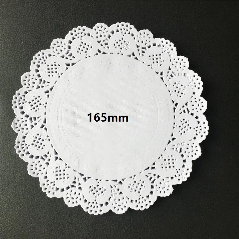 100 قطع 4.5 ''6. 5 '8.5/8''white جولة الرباط المفارش doyleys و رقة خمر الوقايات تحديد الموقع الحرفية زفاف عيد الجدول الديكور