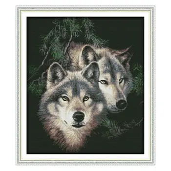 

Wolf DIY Handmade Needlework Counted 14CT Printed Cross Stitch Embroidery Kit Set Home Decoration