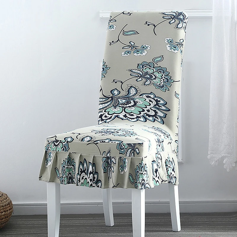 

Flower Printing Chair Cover Coprisedie Stretch Elastic Slipcovers Restaurant For Weddings Banquet Folding Hotel Chair Covering