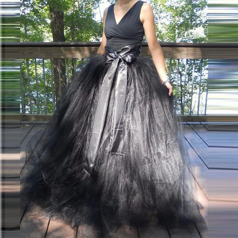 black tulle ball gown skirt
