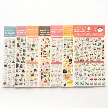 

1 Sheet Kawaii Panda Cat DIY Schedule Seal Daily Event Decorative Stickers Diary Phone Bottle Decor