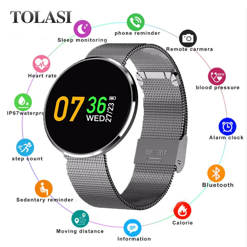 

CF006H Smart Bracelet LCD Color Screen IP67 Waterproof Sports Pedometer Calories Fitness Tracker Heart Rate Monitor Watch PK X2