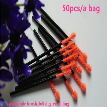 

50 Pcs/ Bag New Arrivals Flex Revolving Silicone Mascara Brush Eyelash Brush By Free Shipping