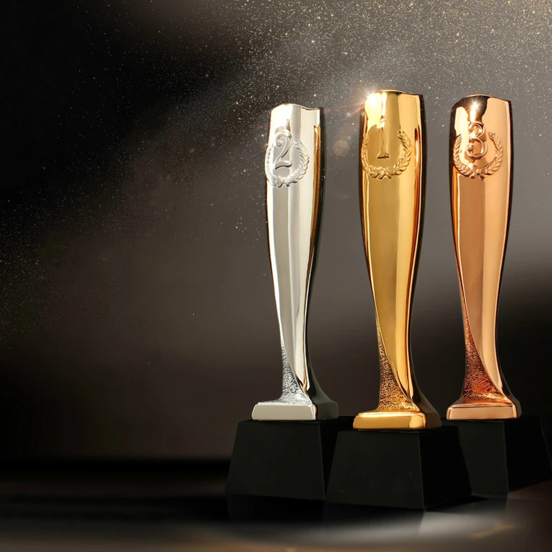 

New Originality Commercial Competition Trophy Resin Crafts Digital Ranking Match Prize 3 Colors Customizable Champions Trophies