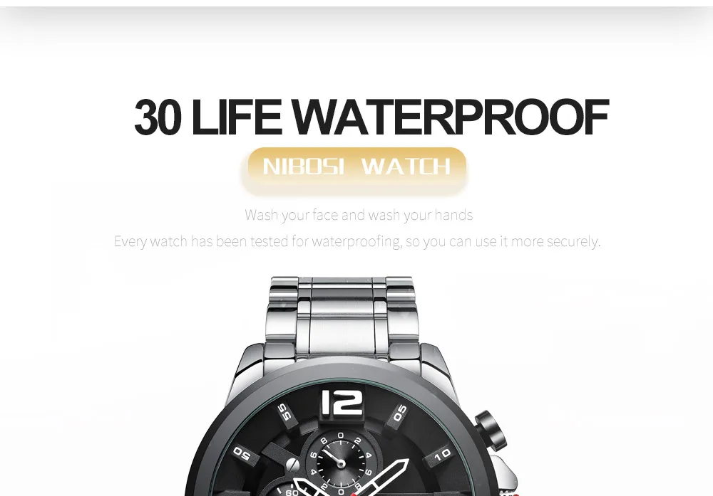Relogio Masculino NIBOSI Men Watches Top Brand Luxury Waterproof Sports Watches For men Stainless Steel Clock Reloj Hombre 2018  (14)