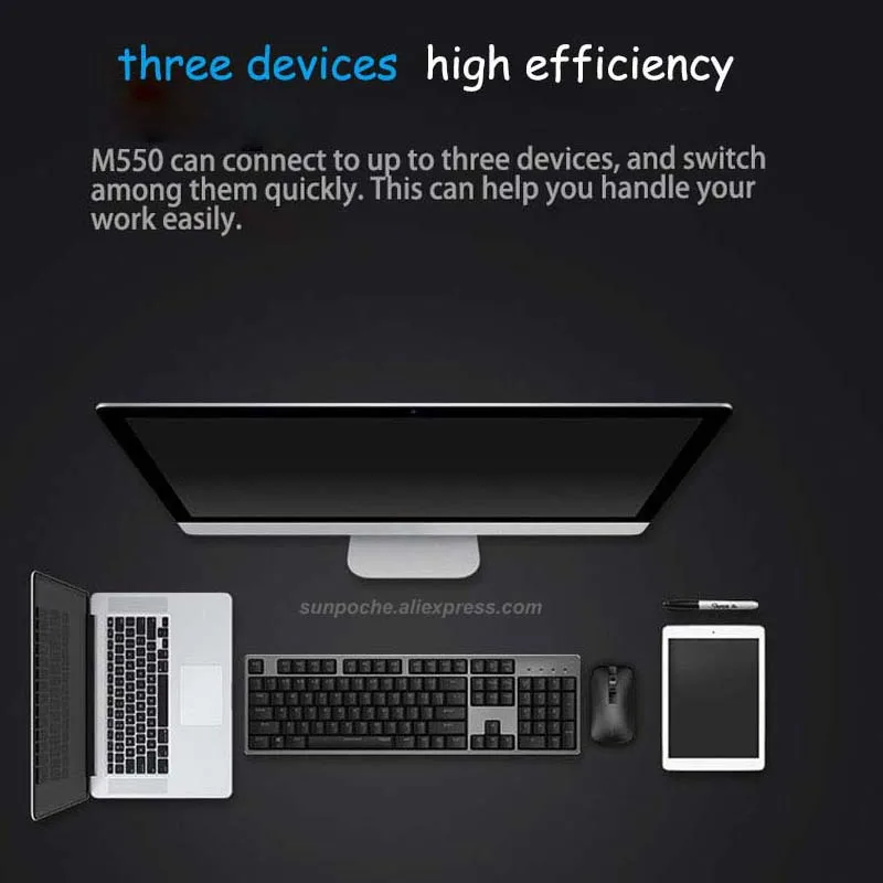 Аккумуляторная многорежимная Bluetooth мышь Rapoo M550 беспроводная 3 0/4 0 и 2 4G для