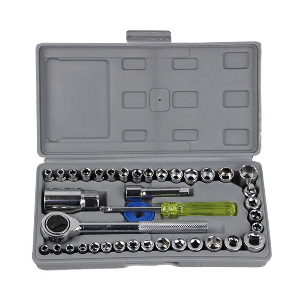 

Spanner Socket Set Car Motorcycle Repair Ratchet Wrench Set Cr-v Hand Tools Combination Bit Set Household Tool Kit
