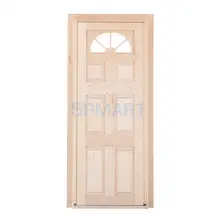 1/12 Масштаб Кукольный дом Миниатюрный Классическая внешняя деревянная дверь 6-Панель с рамкой аксессуары для ручной работы