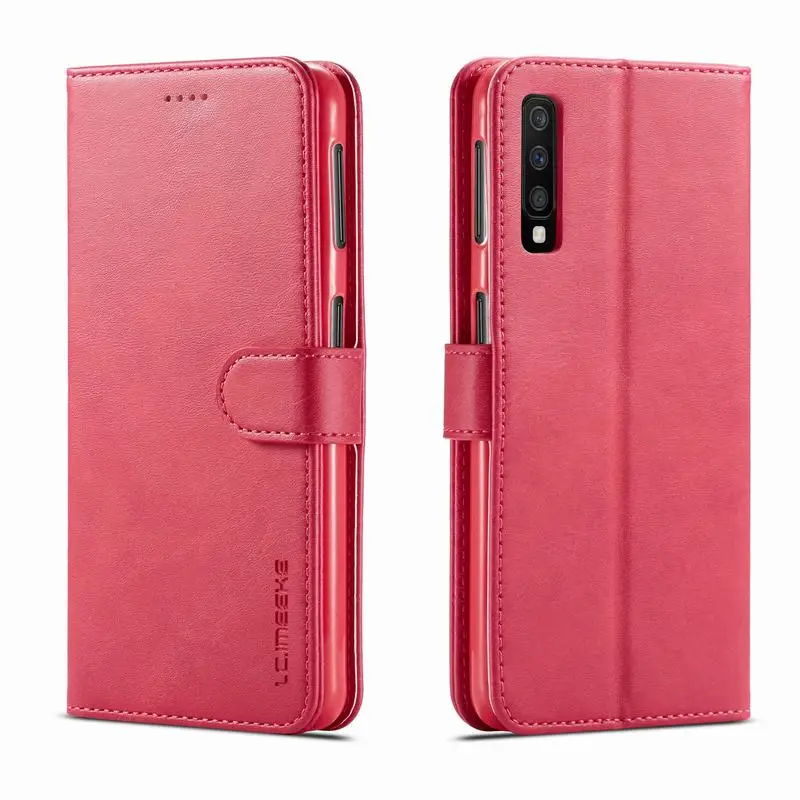 Rose Red Чехол s для samsung Galaxy A50 A30 A20 A40, чехол, роскошный Магнитный Флип-кошелек, кожаный чехол для телефона samsung A 50, 40, 30, 20, чехол - Цвет: Rose Red