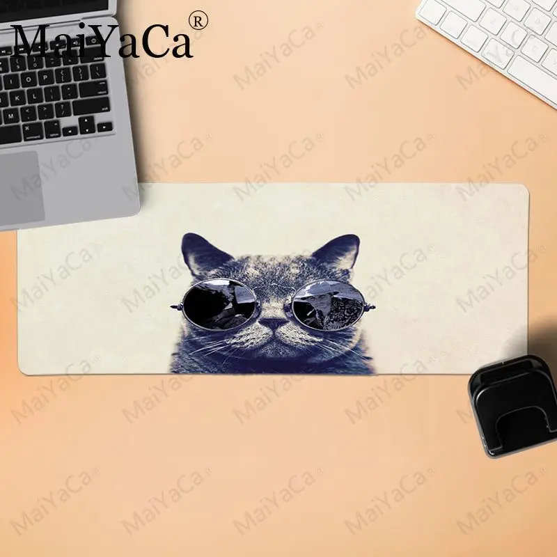 Lock Edge 30x90cm MaiYaCa красивый аниме горячий кот Рисунок кошка с очками ПК коврик для мыши игровой коврик для мыши Лига Легенд коврик для копьютерной мыши коврик для компьютерной мыши - Цвет: Lock Edge 30x90cm