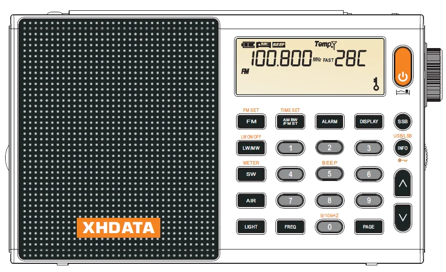 XHDATA D-808 Портативный цифровой радиоприемник FM стерео/SW/MW/LW SSB воздуха RDS мульти радиодиапазоне Динамик С ЖК-дисплей Дисплей будильник