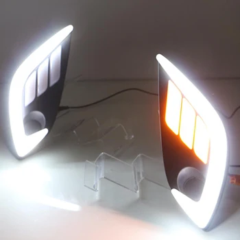 

Car Flashing Turning Signal 12V LED Car DRL daytime running lights with fog lamp hole for Mazda CX-4 CX4 2016 2017 Car styling