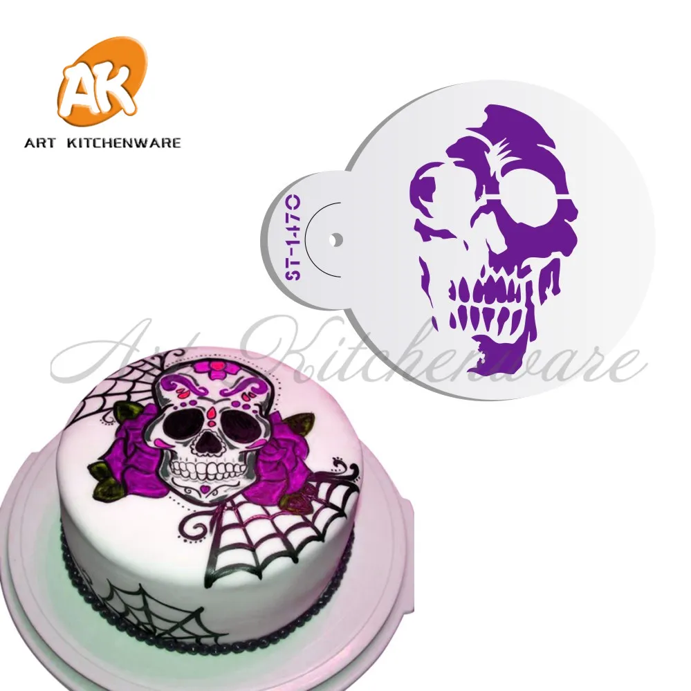 

Halloween Horrible Capita Pattern Cake Craft Stencils Plastic Template Mold for cookies Decoration Cake Tools cozinha ST-1470