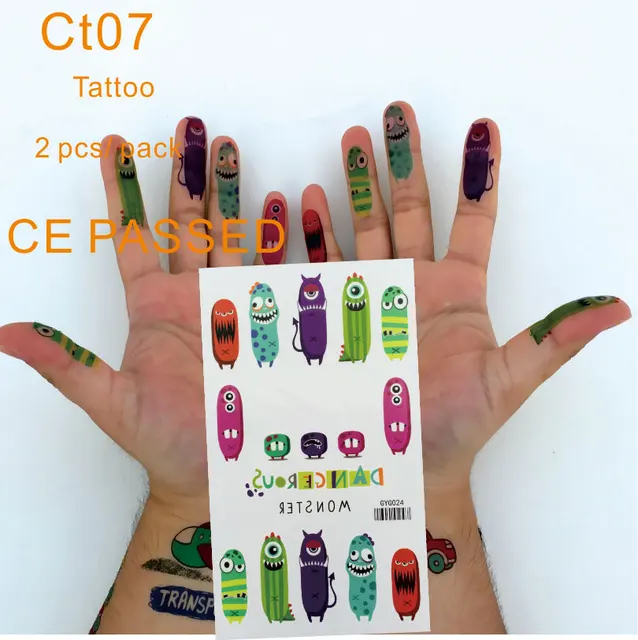 CT07 Children Temporary Tattoo Non Toxic And With CE Certificate Monster Finger Tattoos Sticker CT07 Children Temporary Tattoo Non Toxic And With CE Certificate Monster Finger Tattoos Sticker