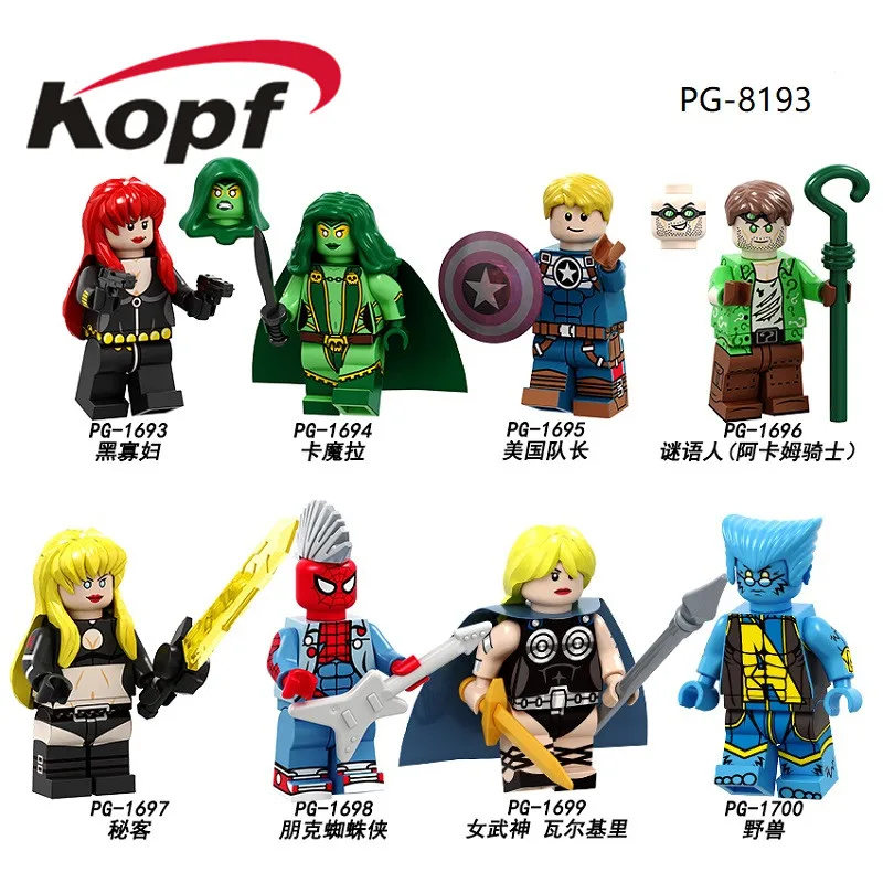 

Logoed Figures Building Blocks Super Heroes Black Widow Captain America Card magic Ninjagoed DIY Doll Toys For Children PG8193