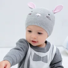 Новые шляпы весна-осень теплая зимняя милая детская шляпа серая вязаная шапочка из хлопка детские кепки для малышей вязаная шапочка