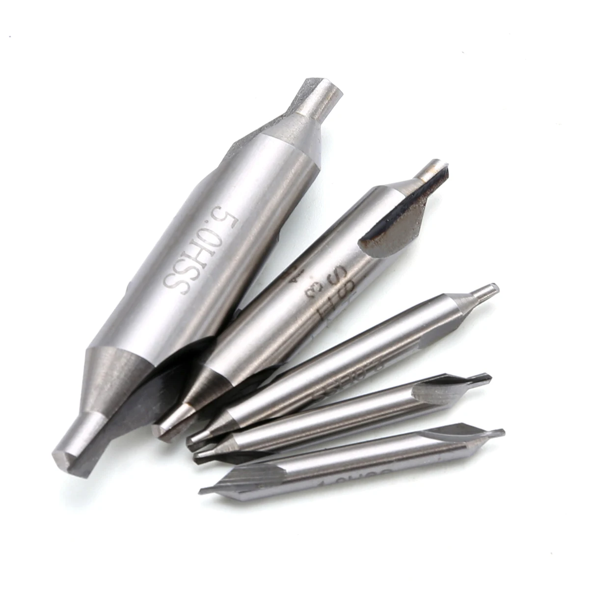 10pcs  60 Degree Combined Countersink Center Drills Bits 1/1.5/2/3.15/5mm High Speed Steel For Power Tools