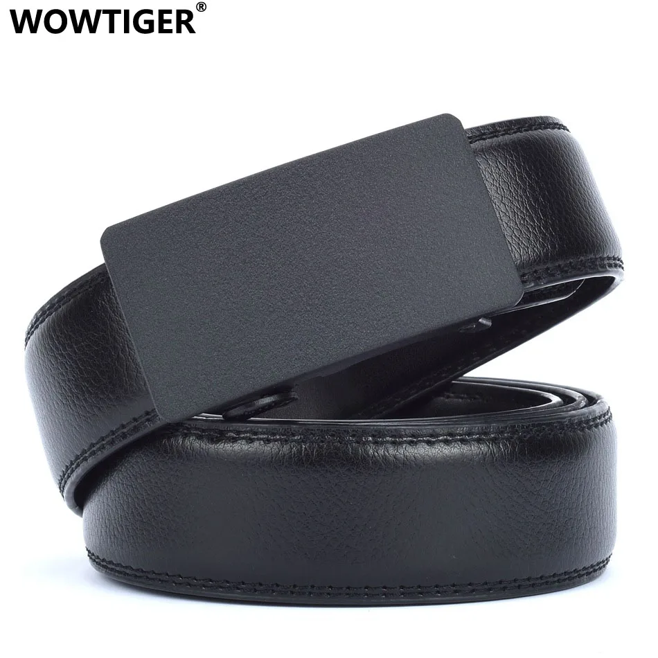 

WOWTIGER Designers Men Automatic Buckle 35mm Wide Leather luxury Belts black Male Alloy buckle Belts for Men Ceinture Homme