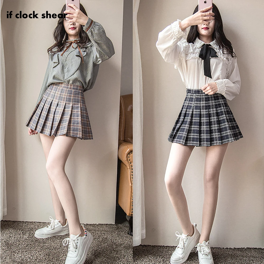 Сексуальная мини-юбка, новая Корейская клетчатая юбка размера плюс, Harajuku, короткая женская юбка на молнии, высокая талия, плиссированная клетчатая юбка для школьницы