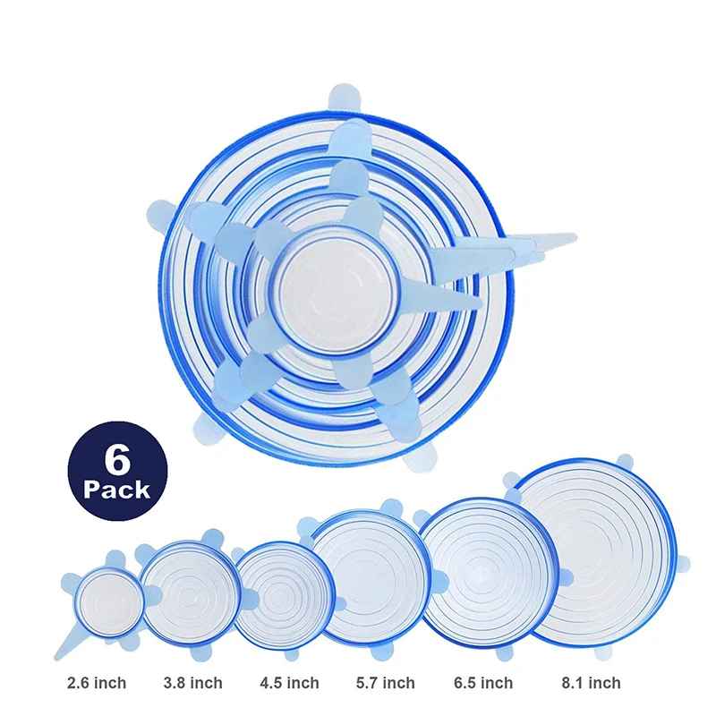 

Eco-Friendly Silicon Stretch Lids Food Cover Universal Lid Silicone Food Wrap-bowl Pot Lid-silicone Cover Kitchen Food Grade
