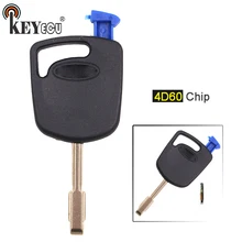 KEYECU 1x/3x 4D60 Substituição Chip de Transponder Fob Chave Do Carro para Ford Fiesta Foco Mondeo Trânsito FO21 Lâmina