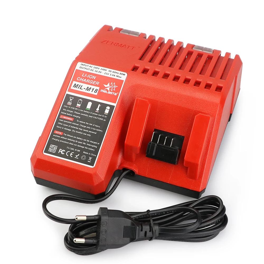  Melasta M18 18V Charger for Milwaukee Li-ion Battery 48-11-1820 48-11-1815 48-11-1840 48-11-1828 