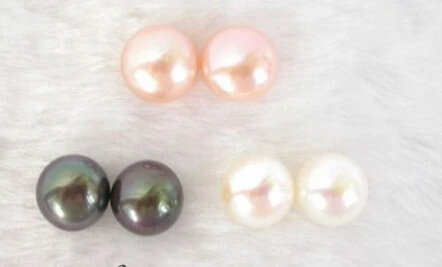 

hot sell new - -hot 12787 white pink black pearl Earring gold stud