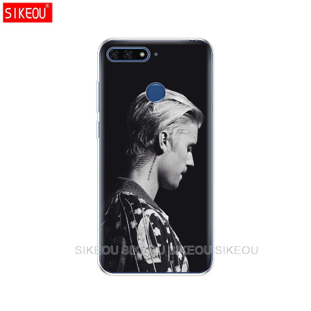 Silicone Cover Phone Case For Huawei Honor 7A PRO 7C Y5 Y6 Y7 Y9 2017 2018 Prime justin bieber