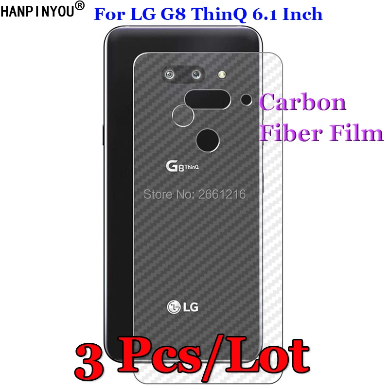 

3 Pcs/Lot For LG G8 ThinQ 6.1" 3D Non-slip Clear Carbon Fiber Back Film Screen Protector Protective Sticker (Not Glass)