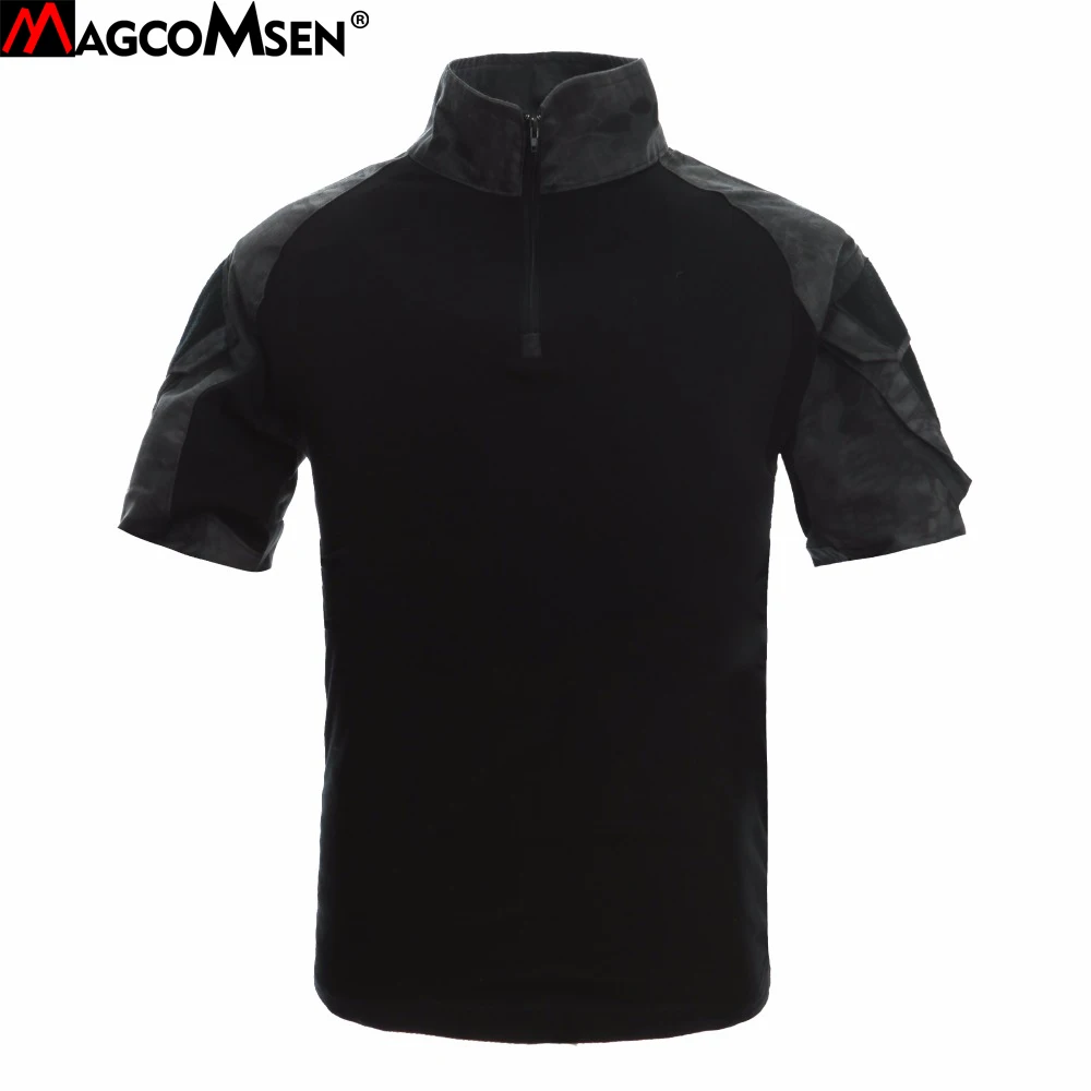 

MAGCOMSEN Men Tactical T-Shirts Rip-stop Military Army Multicam Combat T-Shirts Camouflage Short Sleeve Breathable Top Tees