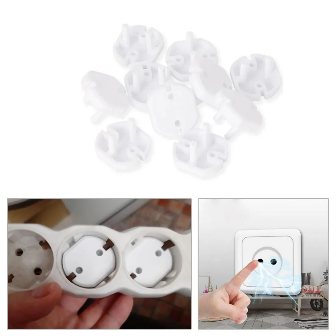 

10 pcs Baby safety rotating cover round hole 2 phase anti-electric shock socket protective cover child safety socket