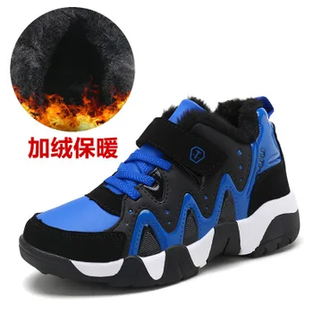 

Winter Cotton Children Shoes Boys Girls Sneakers Waterproof Chi Shoes Casual Sport Running Leather Snow Shoes Size 30-40