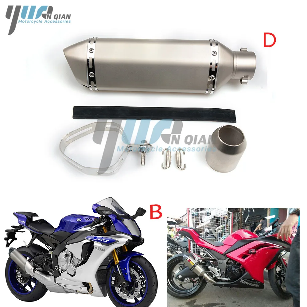 Universal Motorcycle Modified Scooter Akrapovic Exhaust Muffle pipe for Honda GY6 CBR125 CBR250 CB400 CB600 YZF FZ400 Z750