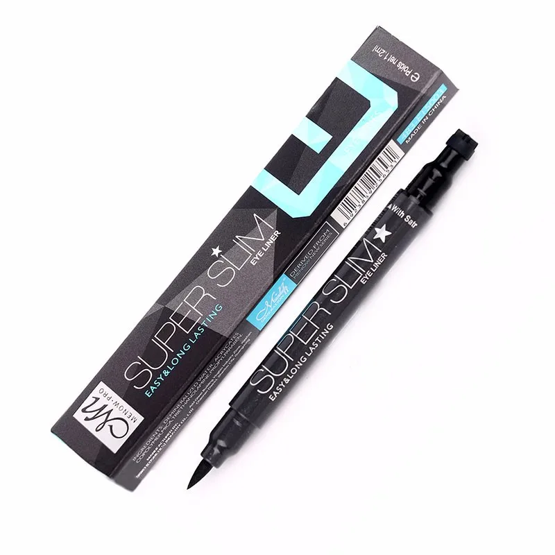 Menow бренд звезды Подводка для глаз черный Долгое Liquid Eye Liner Pencil жидких косметических Красота Макияж Super Slim легко использовать e15003