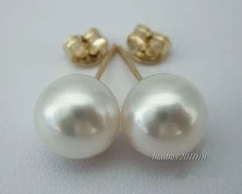

Hot sale new Style >>>>South Sea Cultured shell Pearl 10mm Stud Earrings Top Grading