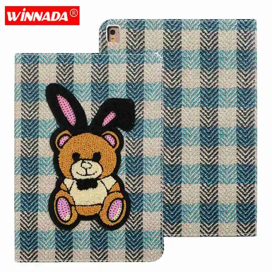 

For ipad 9.7 2017 case Cartoon Long ears bear Stand Protective para TPU Cover for ipad air / air 2 / pro 9.7 /ipad 9.7 2018 2017