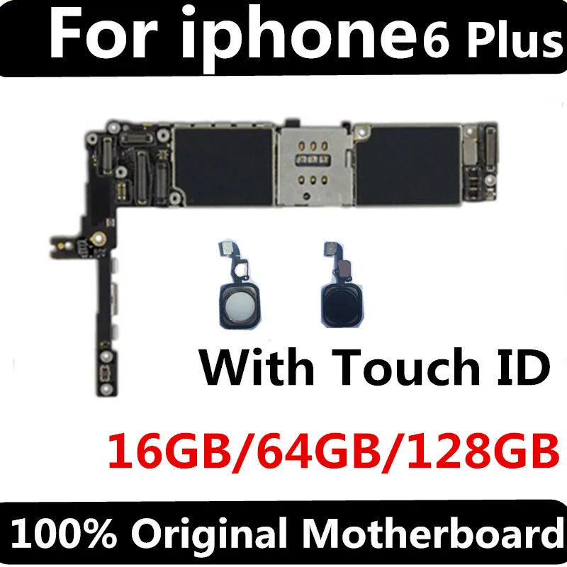 

16gb / 64gb / 128gb Original unlocked for iphone 6 plus Motherboard With Touch ID/without Touch ID for iphone 6P Mainboard