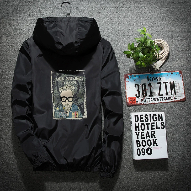 

New Men's Casual Hooded Bomber Jacket Spring Autumn Hip Hop Plus Size 4XL 5XL Windbreaker Sportswear Zipper Jacket Coat Outwear